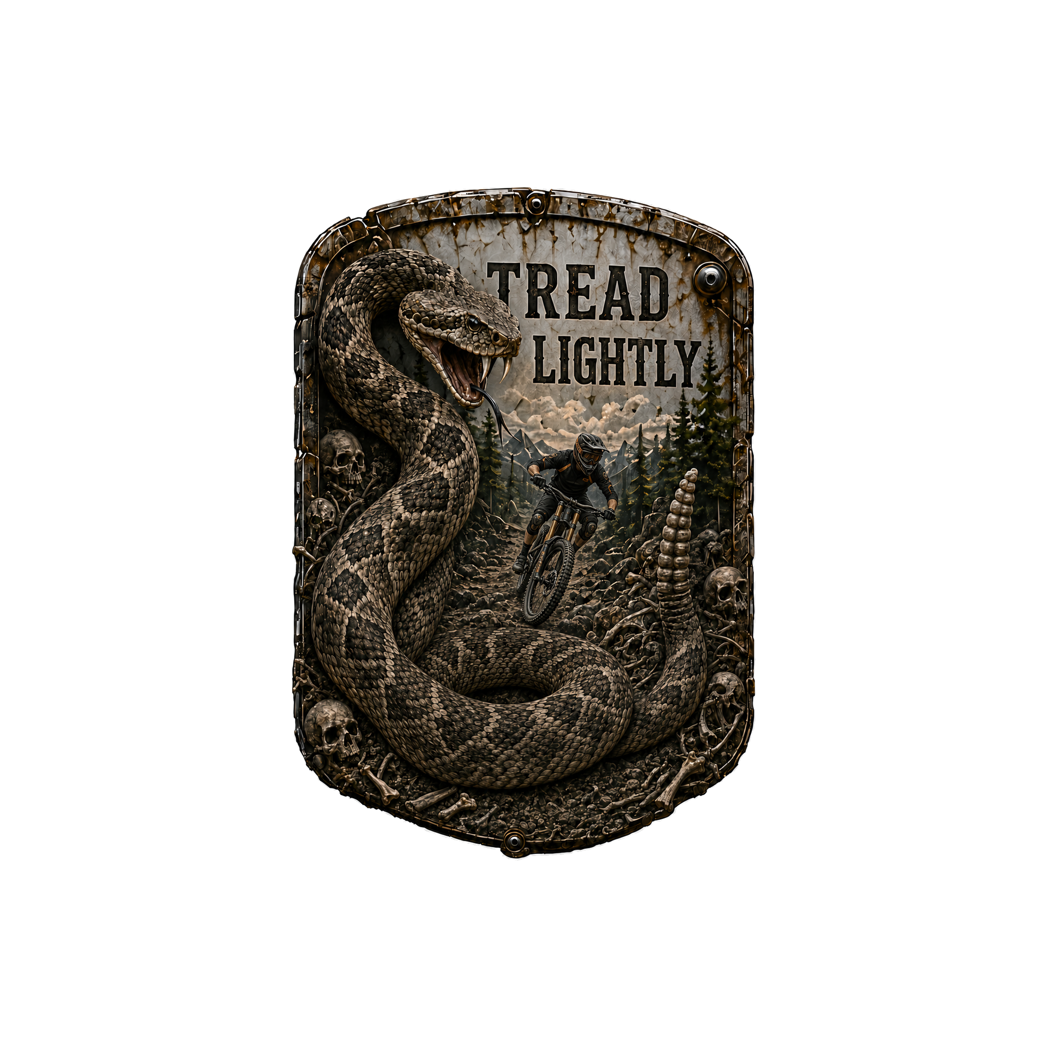 Tread Lightly Trail Relics Flat-Brim Cap — artwork-only detail
