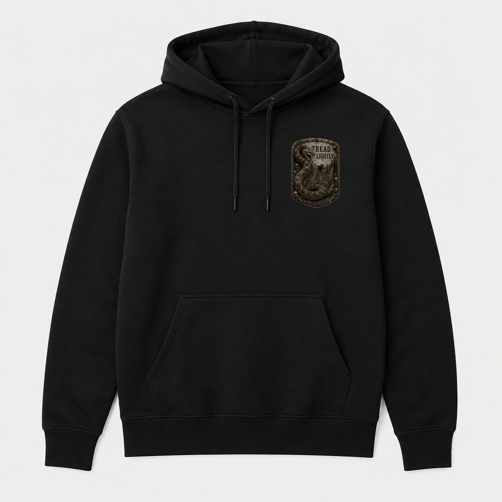 Tread Lightly Trail Relics Pullover Hoodie — front chest mockup