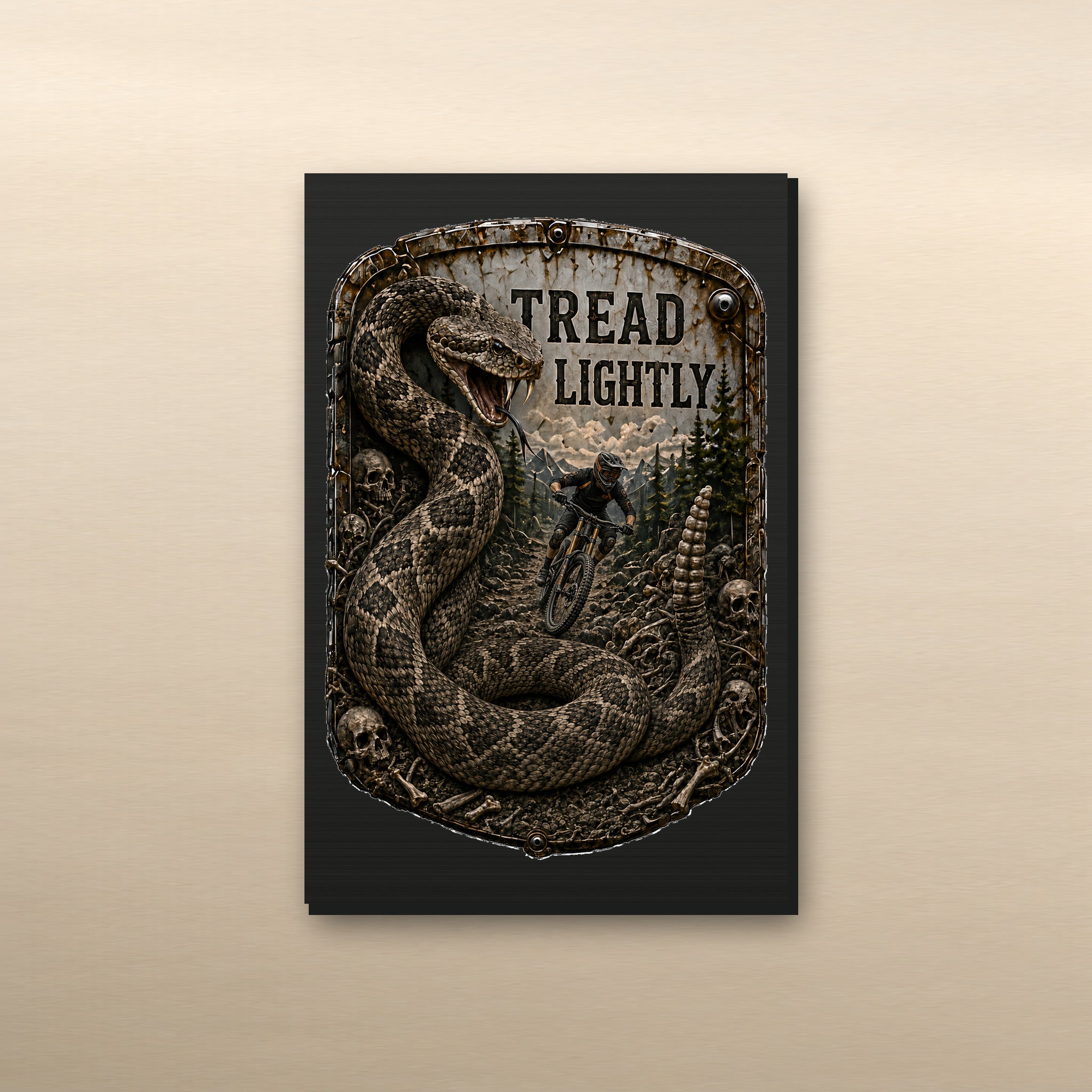 Tread Lightly Trail Relics Small-Format Metal Painting — 5.9 × 3.9 in view