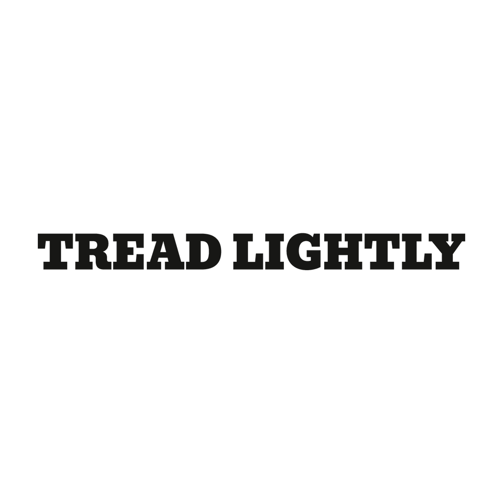 Tread Lightly Trail Relics Name-Only Cut Vinyl Decal — artwork-only detail