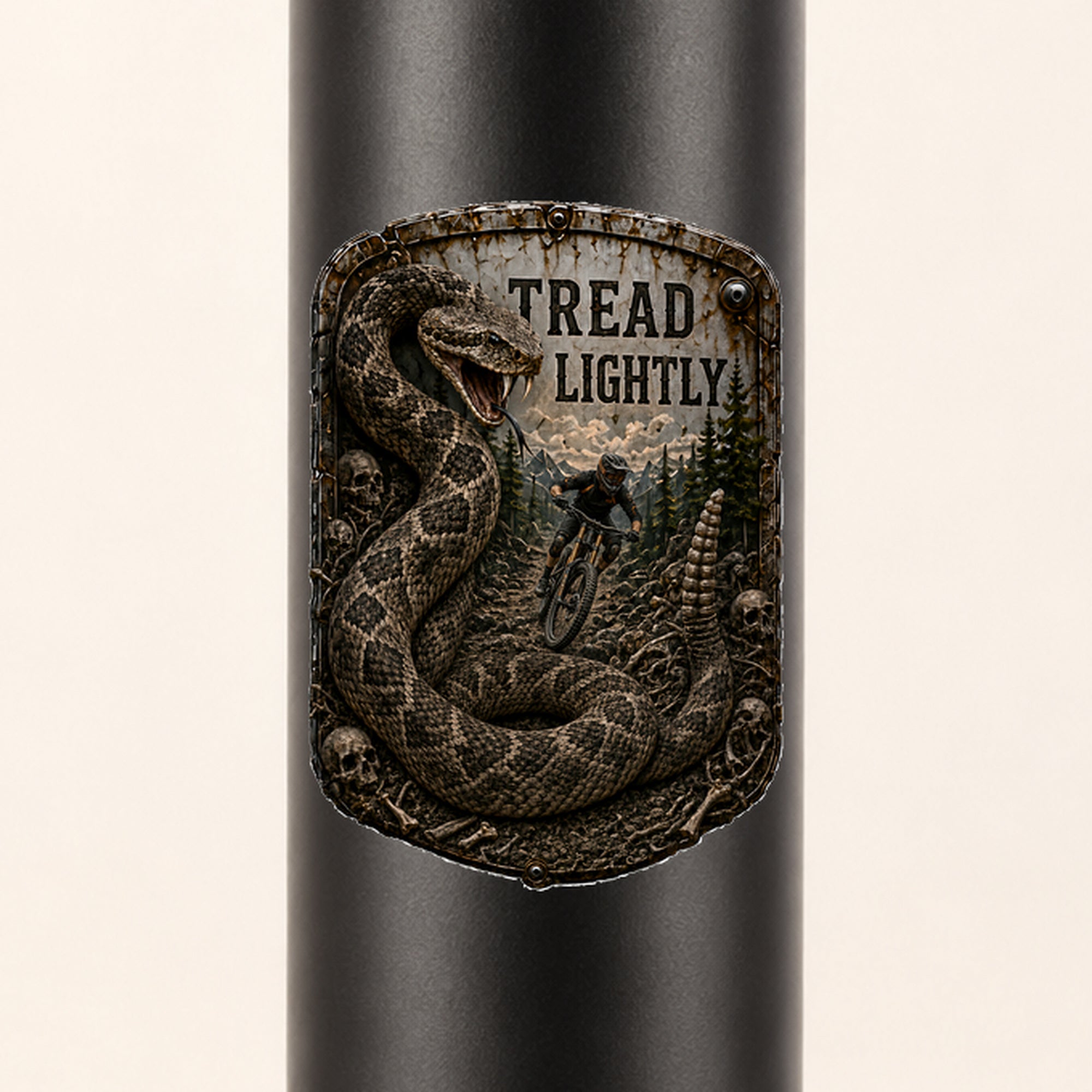 Tread Lightly Trail Relics Insulated Straw Bottle — UV-print close-up