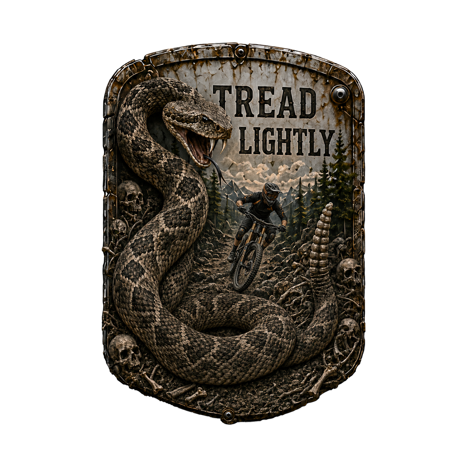 Tread Lightly Trail Relics Insulated Straw Bottle — artwork-only detail